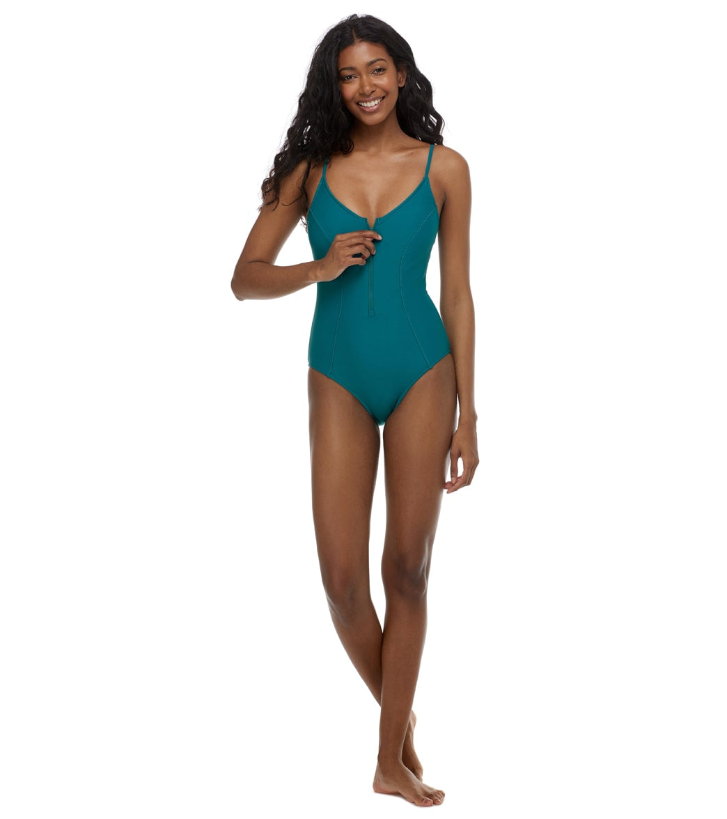 Body Glove Women's Smoothies Skylar Zip One Piece Swimsuit