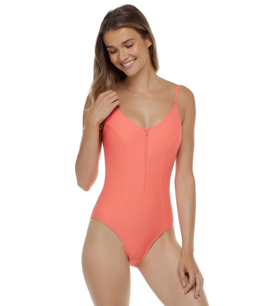 Body Glove Women's Smoothies Skylar Zip One Piece Swimsuit