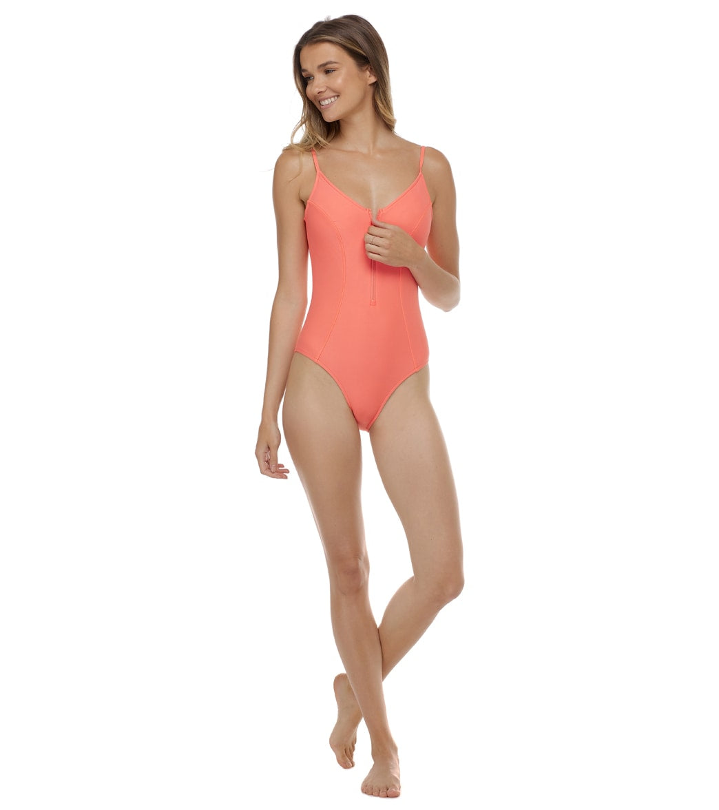 Body Glove Women's Smoothies Skylar Zip One Piece Swimsuit