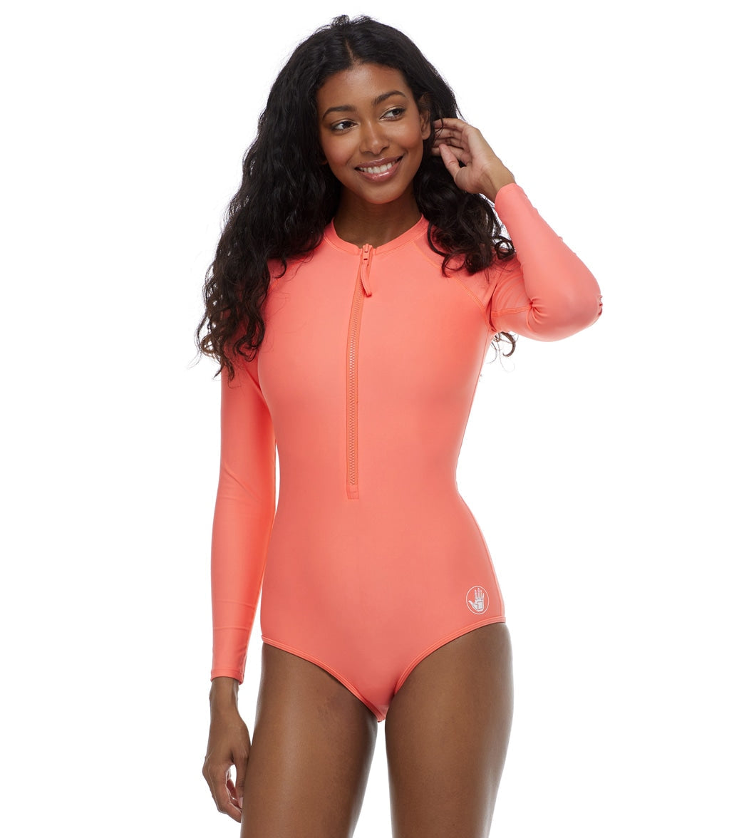 Body Glove Women's Smoothies Chanel Long Sleeve One Piece Swimsuit