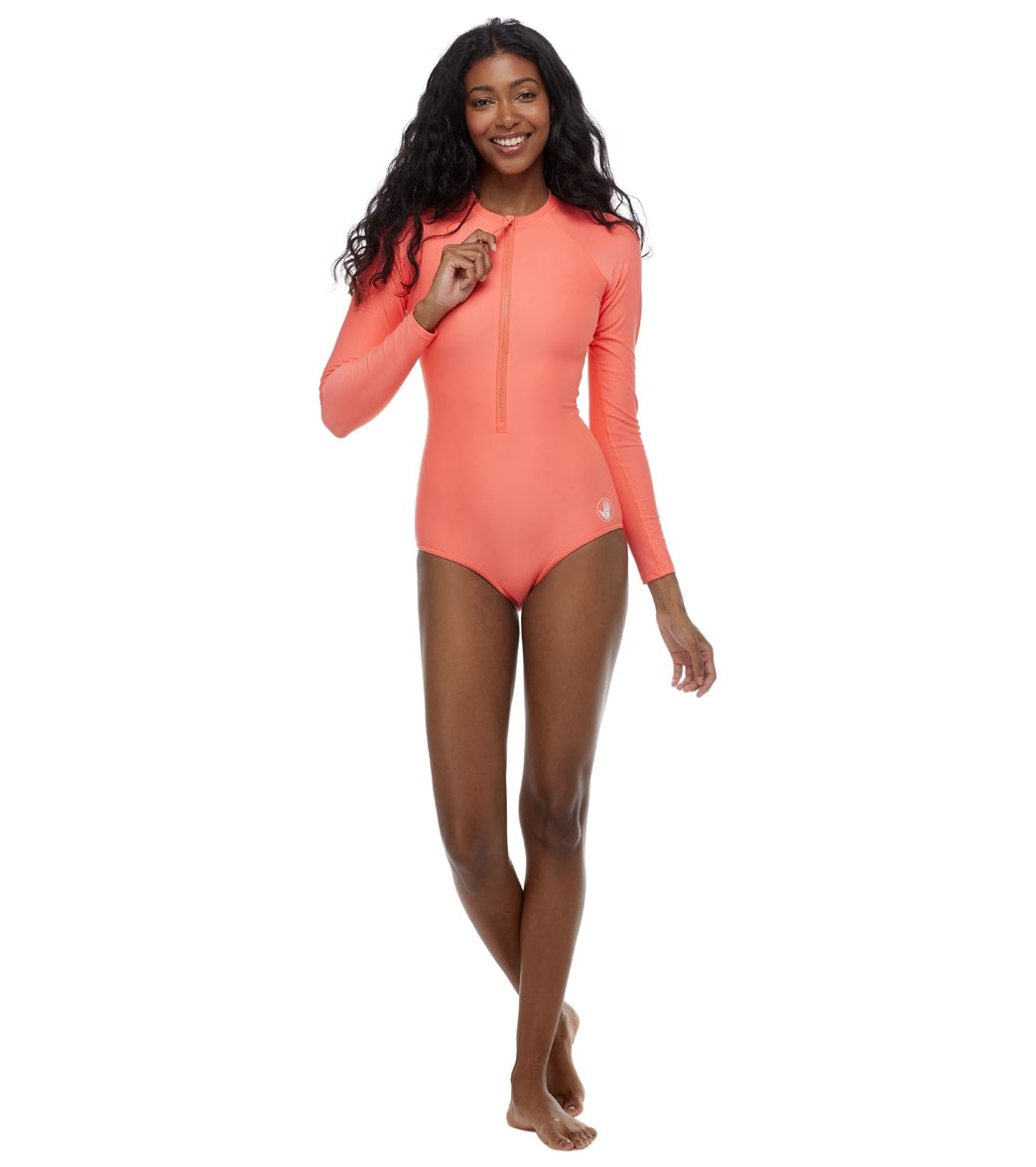 Body Glove Women's Smoothies Chanel Long Sleeve One Piece Swimsuit