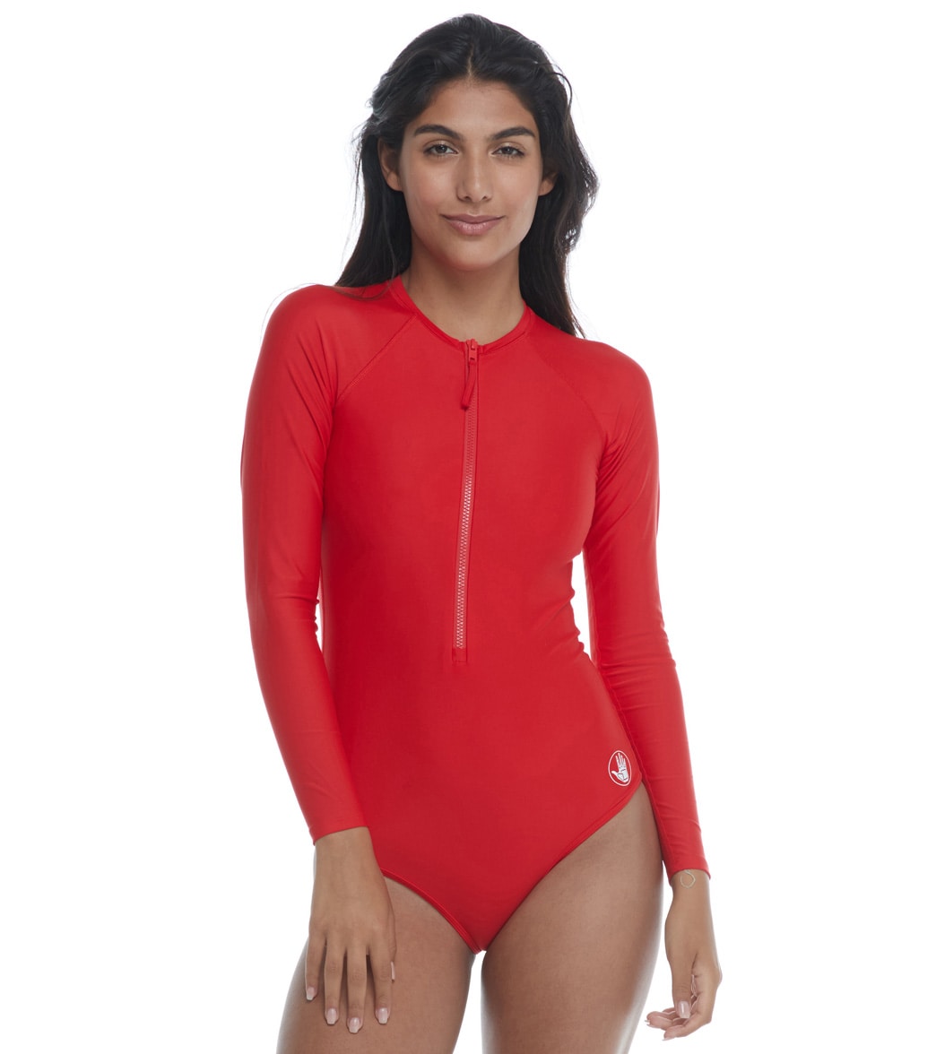 Body Glove Women's Smoothies Chanel Long Sleeve One Piece Swimsuit