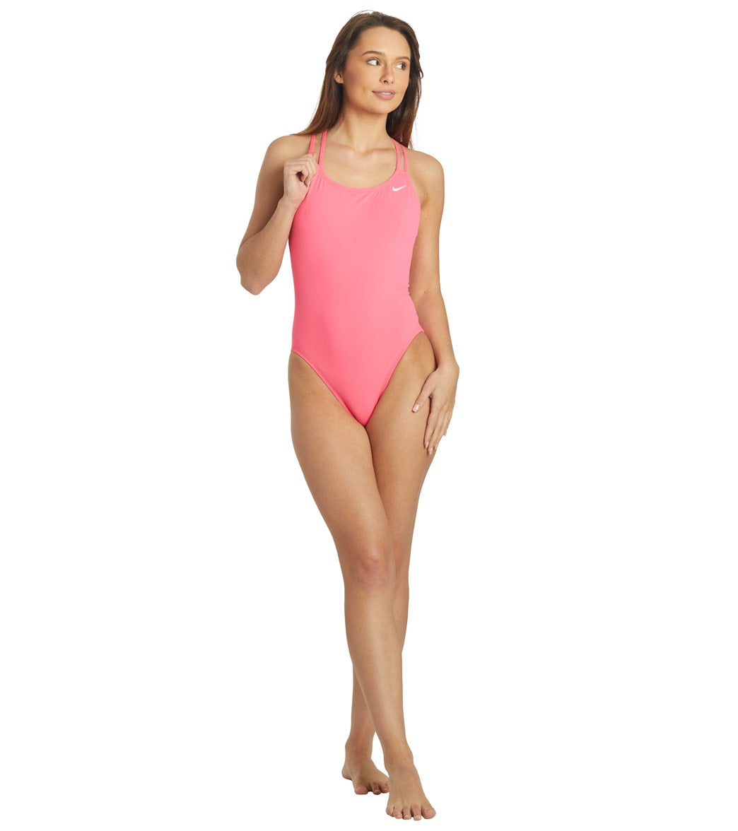 Nike Women's HydraStrong Solid Spider Back One Piece Swimsuit