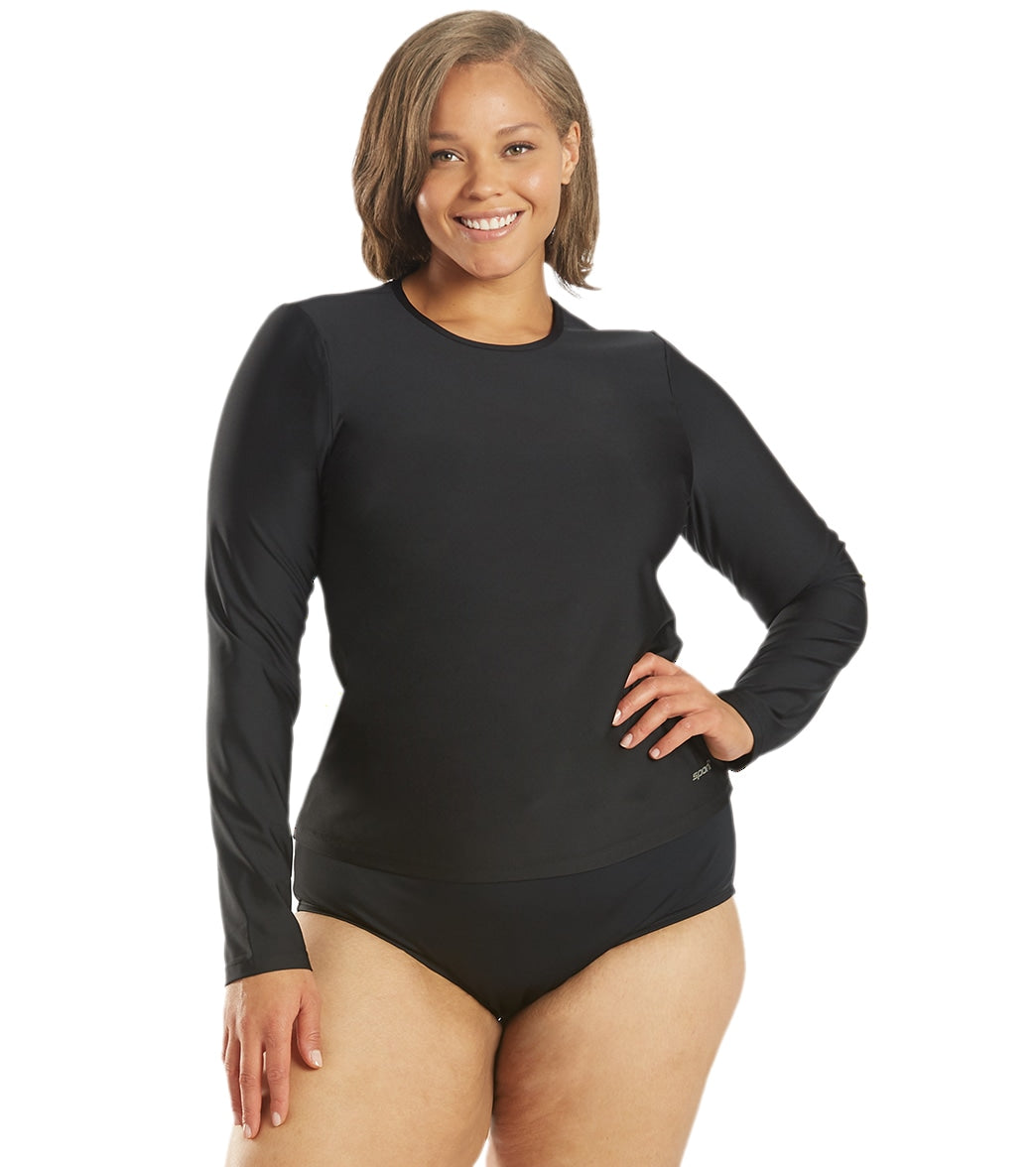 Sporti Women's Plus Size L/S UPF 50+ Comfort Fit Rash Guard