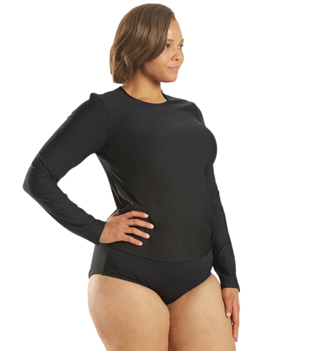 Sporti Women's Plus Size L/S UPF 50+ Comfort Fit Rash Guard