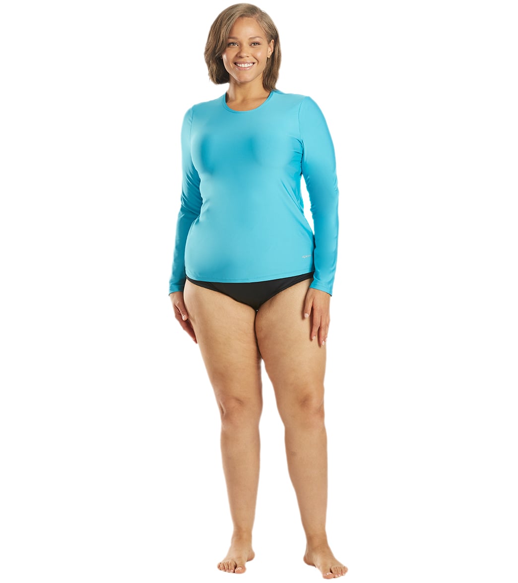 Sporti Women's Plus Size L/S UPF 50+ Comfort Fit Rash Guard