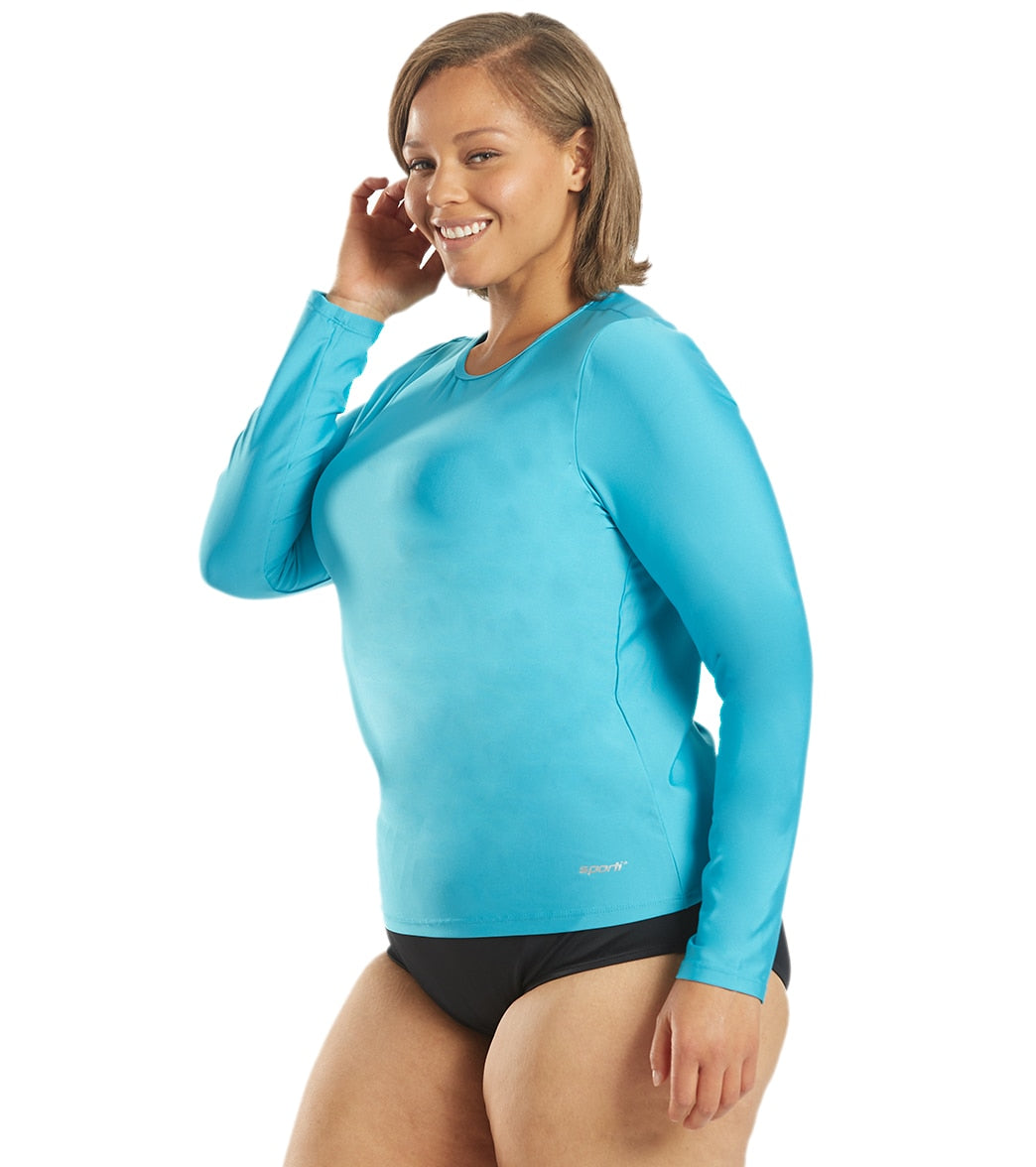 Sporti Women's Plus Size L/S UPF 50+ Comfort Fit Rash Guard