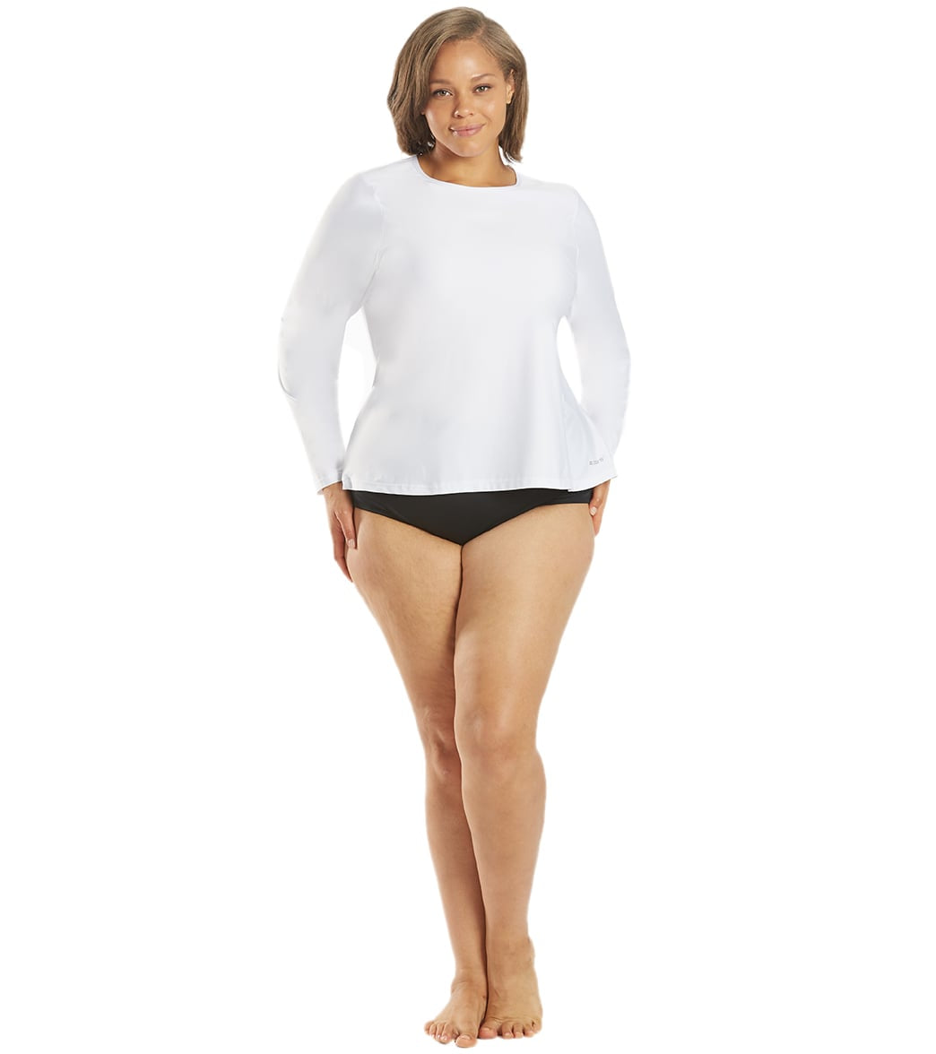 Sporti Women's Plus Size L/S UPF 50+ Comfort Fit Rash Guard