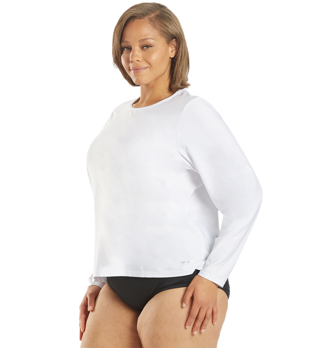 Sporti Women's Plus Size L/S UPF 50+ Comfort Fit Rash Guard