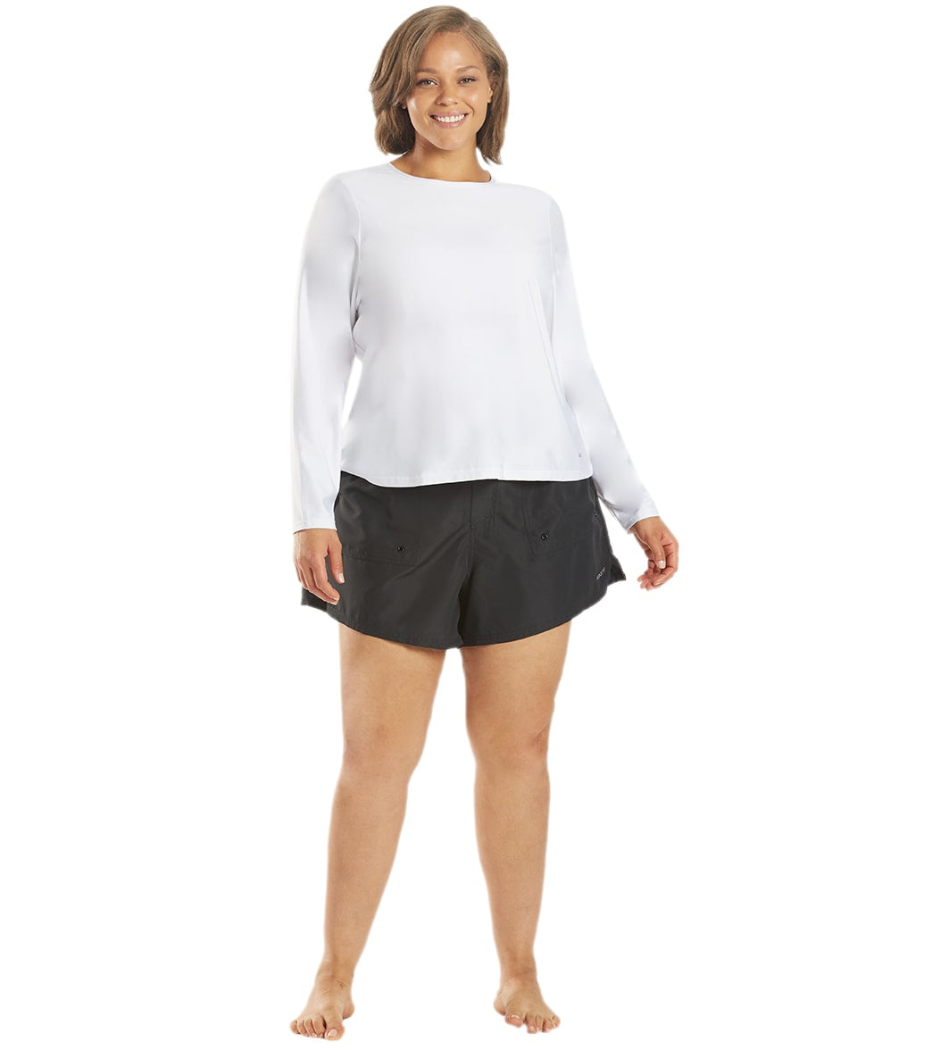 Sporti Women's Plus Size L/S UPF 50+ Comfort Fit Rash Guard
