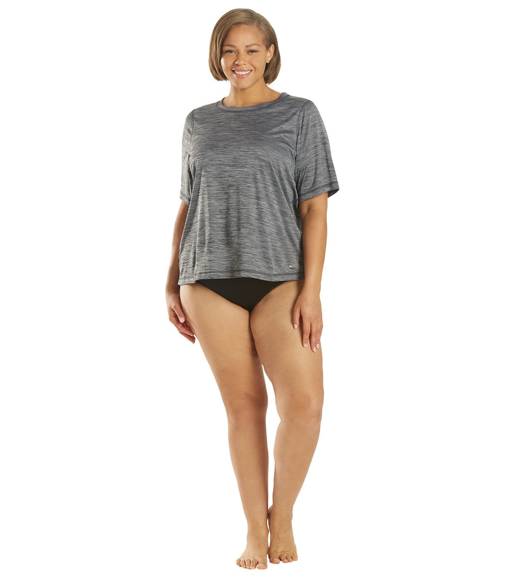 Sporti Women's Plus Size S/S Hybrid UPF 50+ Sun Shirt