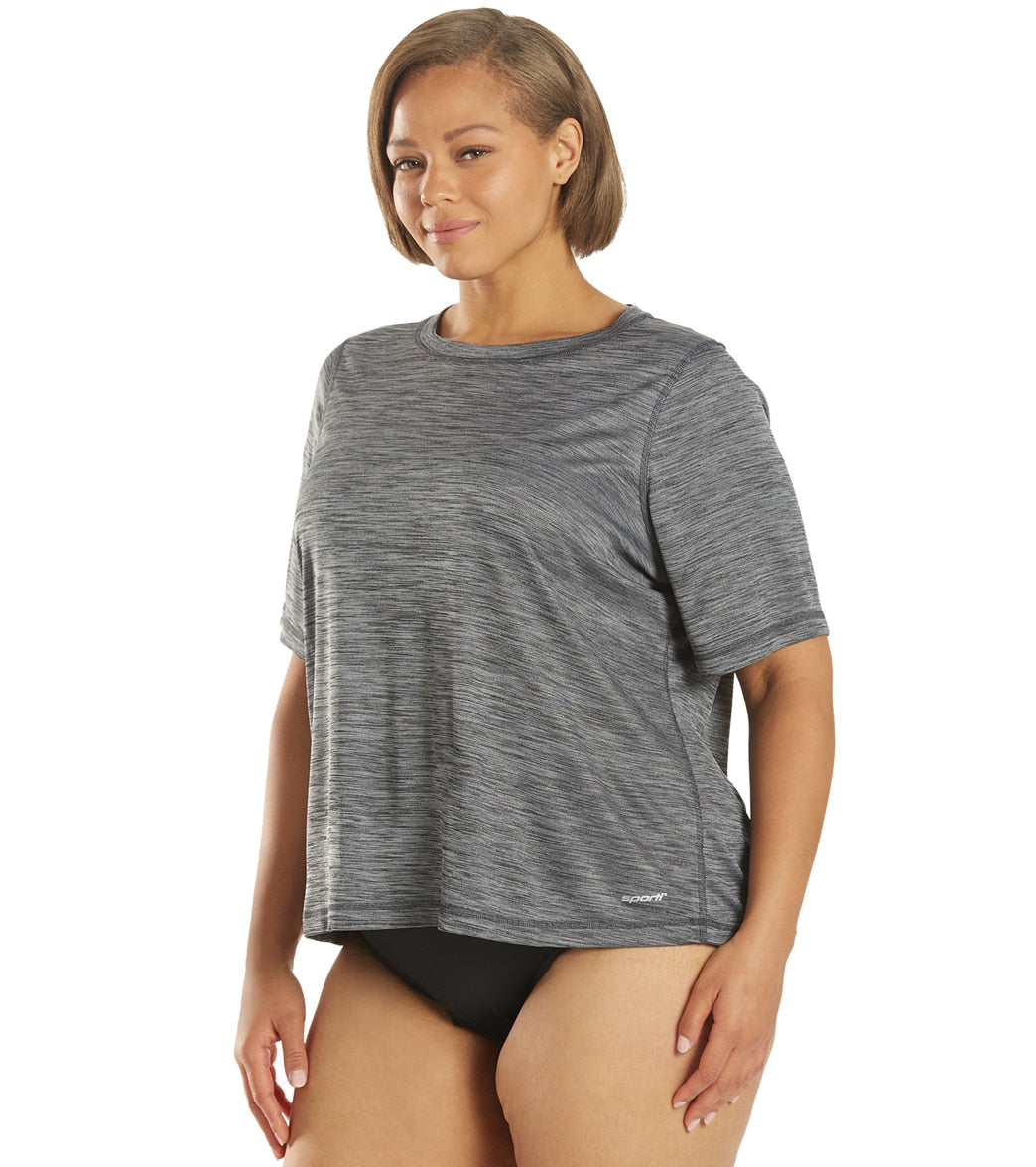 Sporti Women's Plus Size S/S Hybrid UPF 50+ Sun Shirt