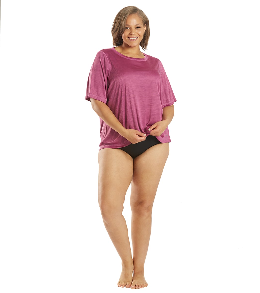 Sporti Women's Plus Size S/S Hybrid UPF 50+ Sun Shirt