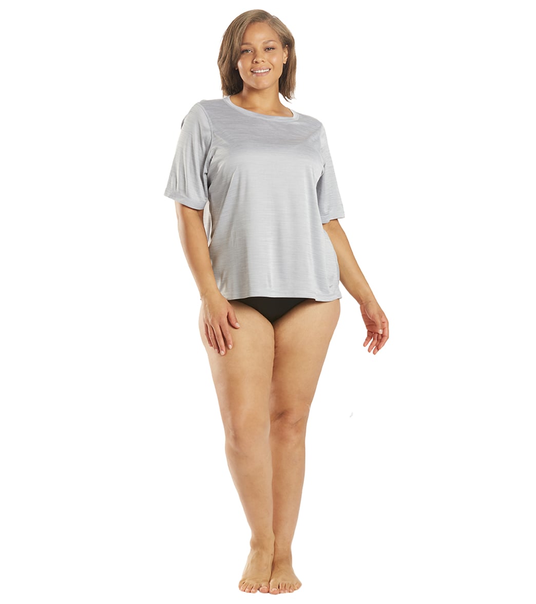 Sporti Women's Plus Size S/S Hybrid UPF 50+ Sun Shirt