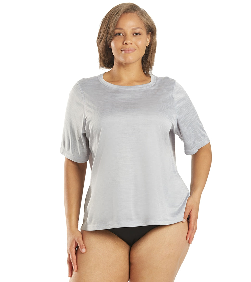 Sporti Women's Plus Size S/S Hybrid UPF 50+ Sun Shirt