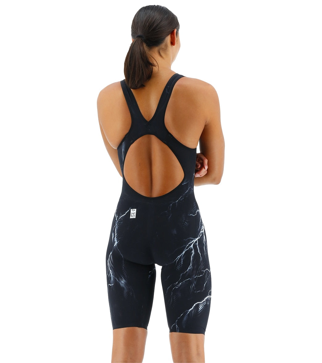TYR Women's Venzo Phantom Oblivion Open Back Kneeskin Tech Suit Swimsuit