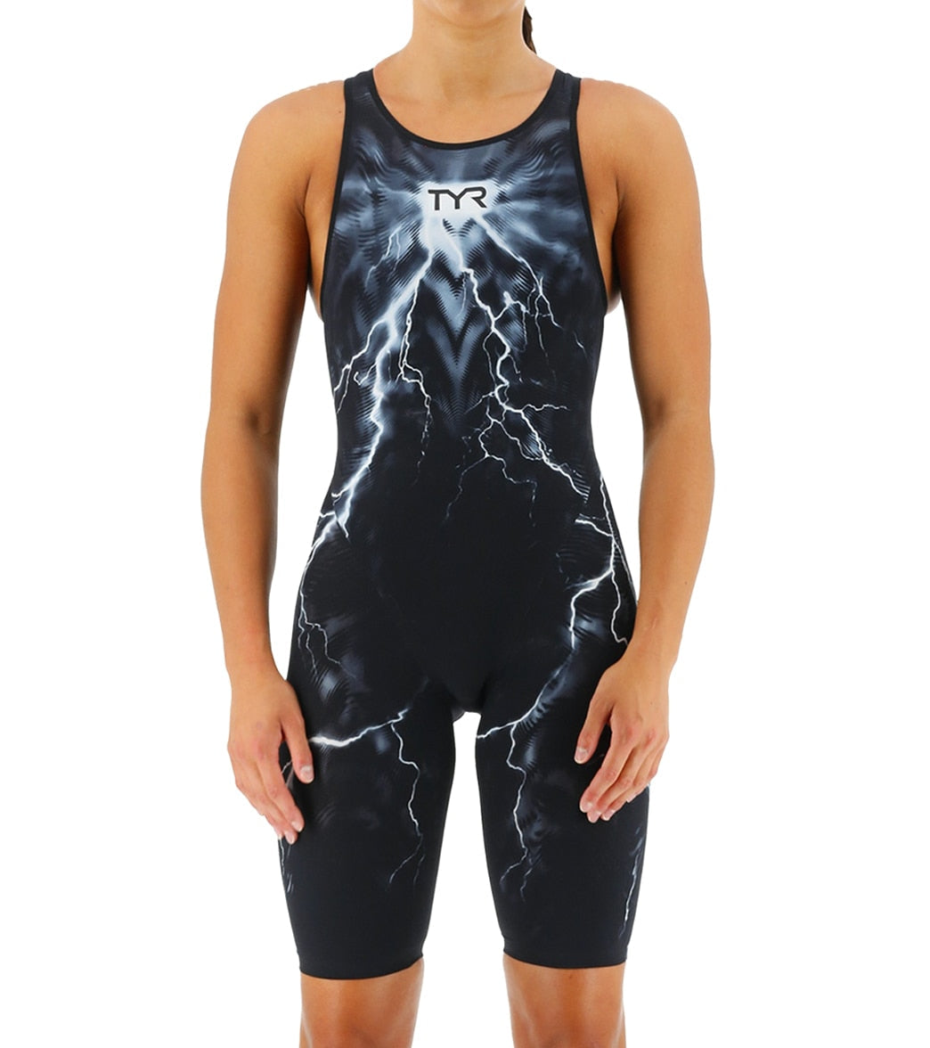 TYR Women's Venzo Phantom Oblivion Open Back Kneeskin Tech Suit Swimsuit