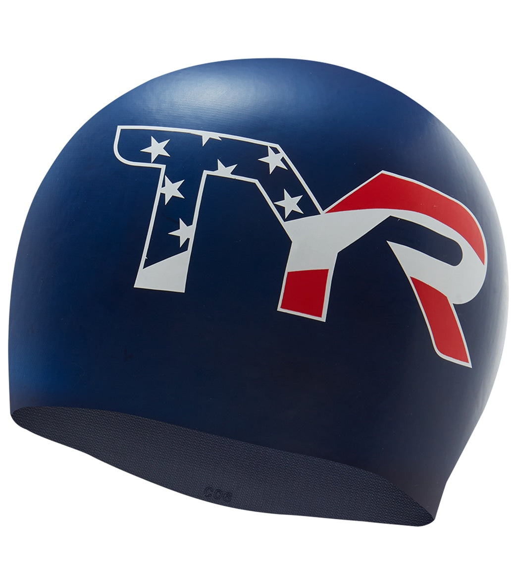 TYR USA Logo Silicone Swim Cap