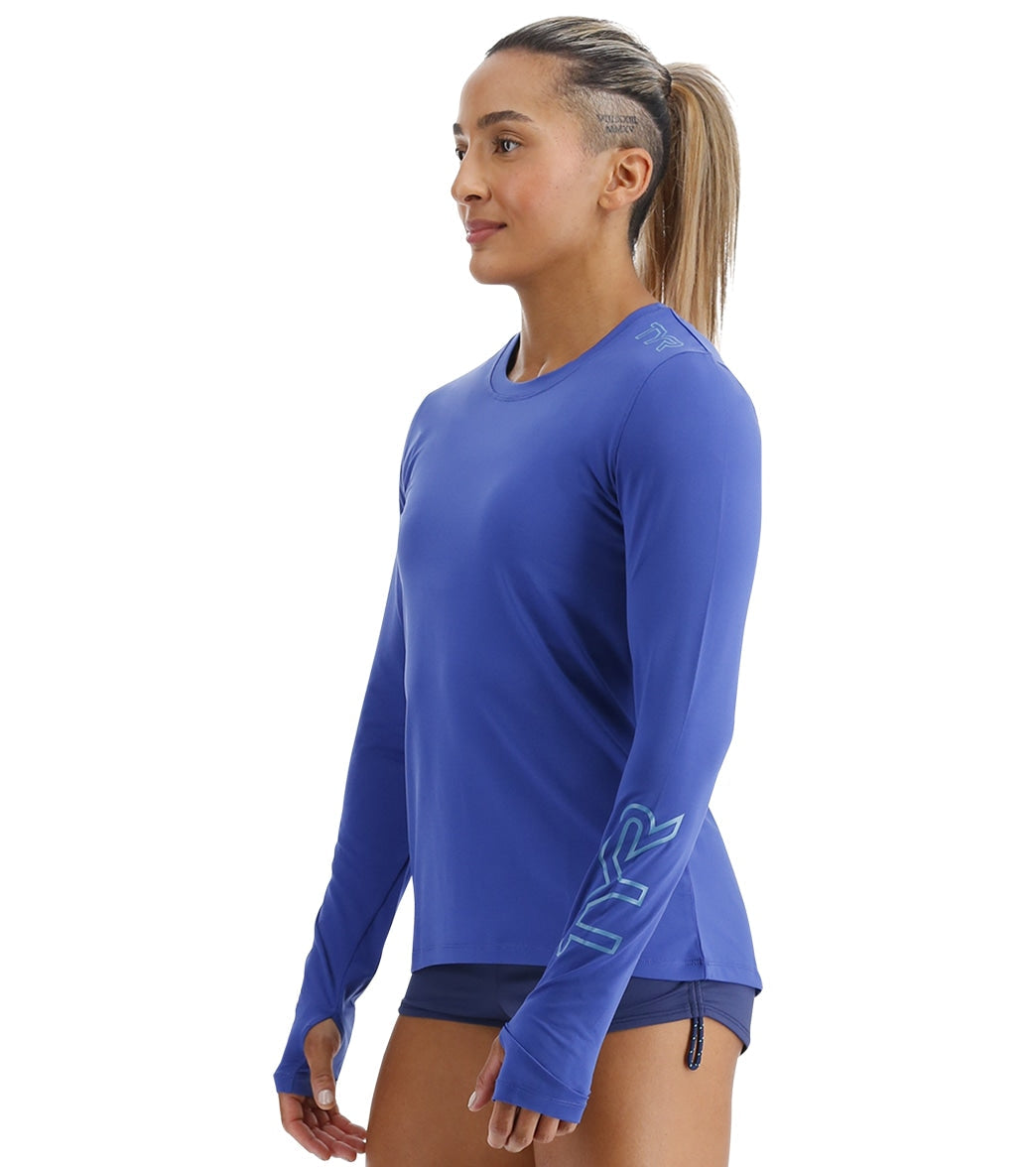 TYR Women's SunDefense Long Sleeve UPF 50+ Swim Shirt