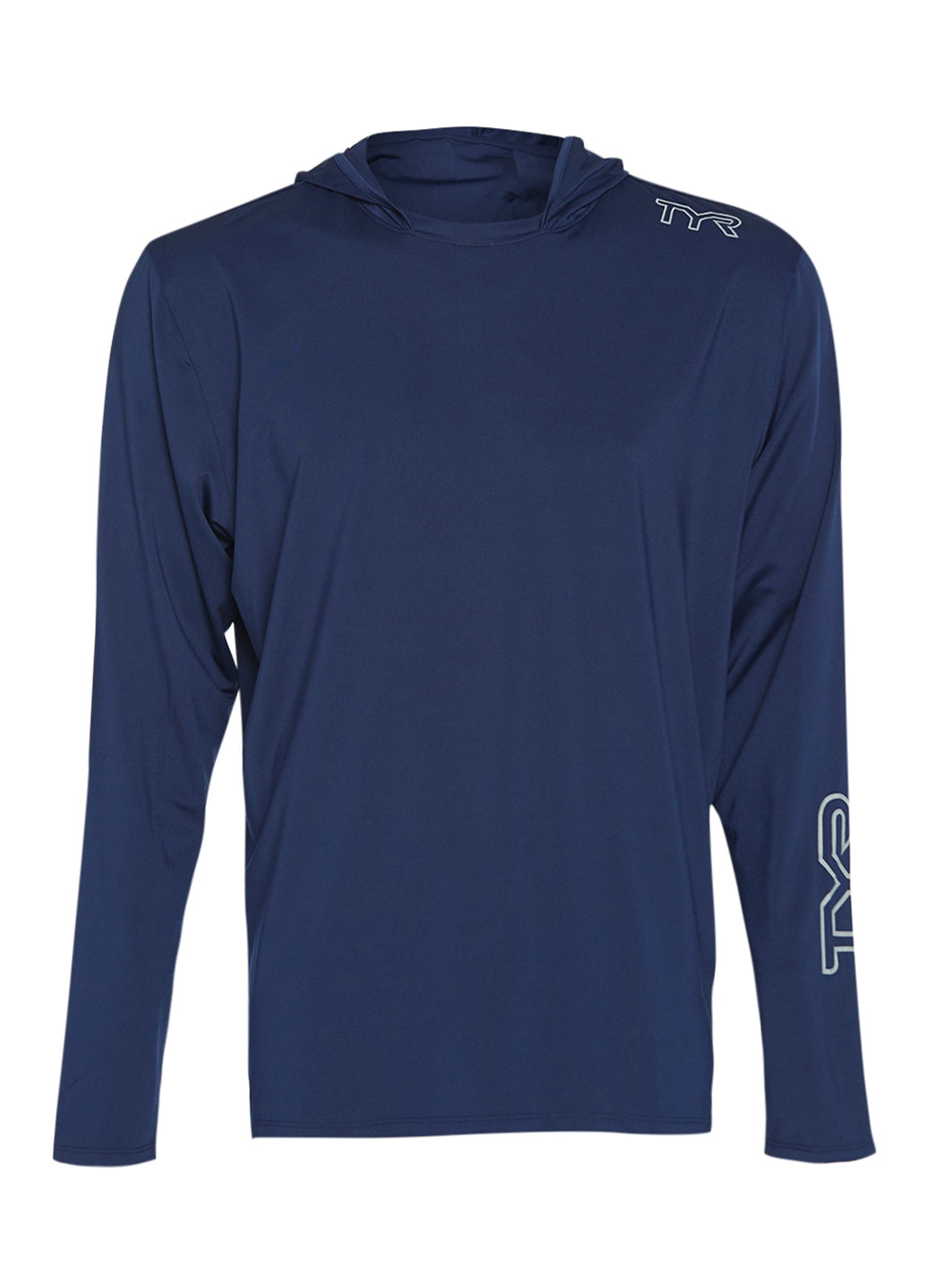 TYR Men's SunDefense Long Sleeve Hooded Swim Shirt