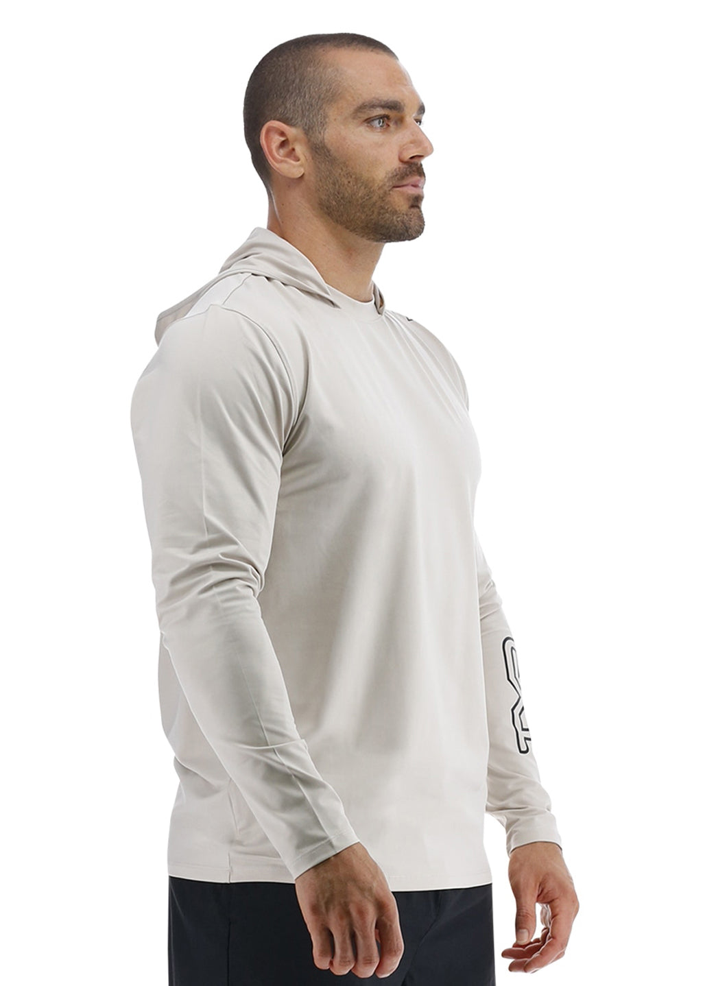 TYR Men's SunDefense Long Sleeve Hooded Swim Shirt