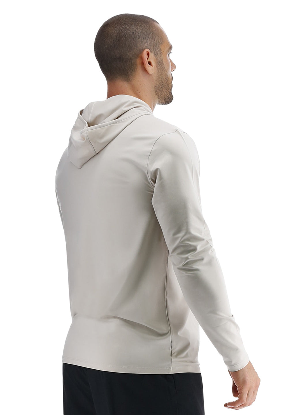 TYR Men's SunDefense Long Sleeve Hooded Swim Shirt