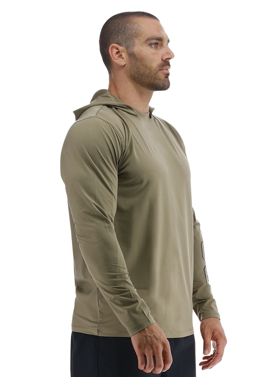 TYR Men's SunDefense Long Sleeve Hooded Swim Shirt