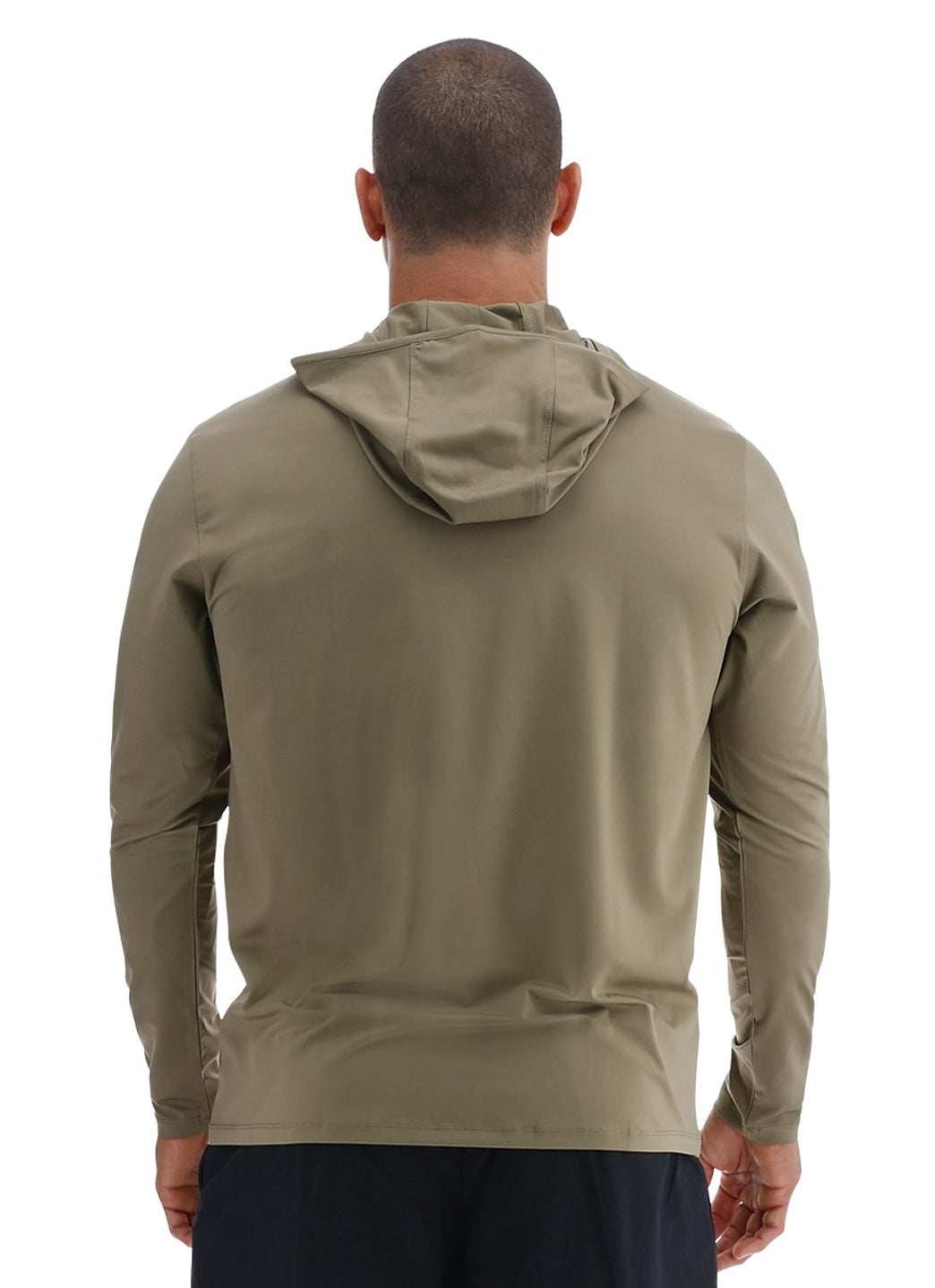 TYR Men's SunDefense Long Sleeve Hooded Swim Shirt