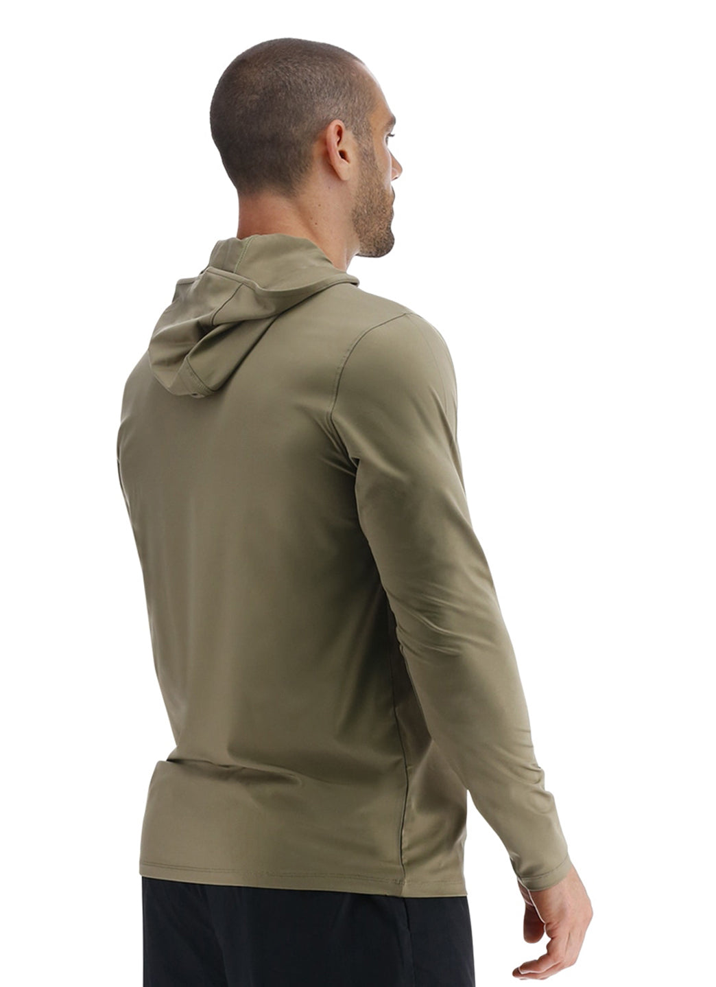 TYR Men's SunDefense Long Sleeve Hooded Swim Shirt