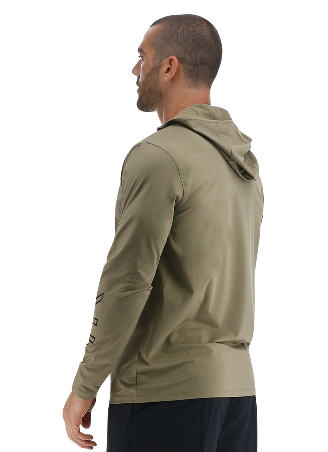 TYR Men's SunDefense Long Sleeve Hooded Swim Shirt