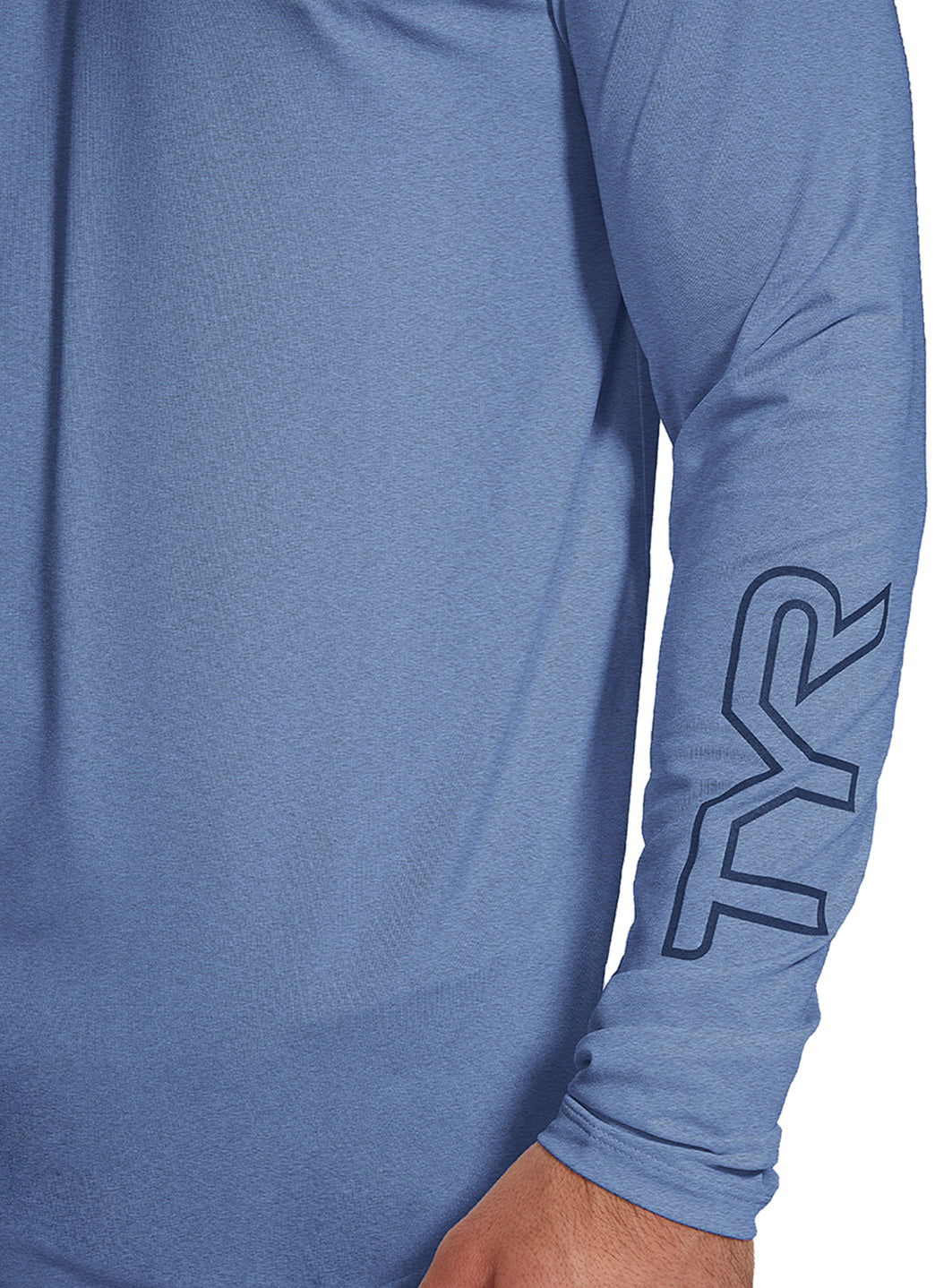 TYR Men's SunDefense Long Sleeve Hooded Swim Shirt