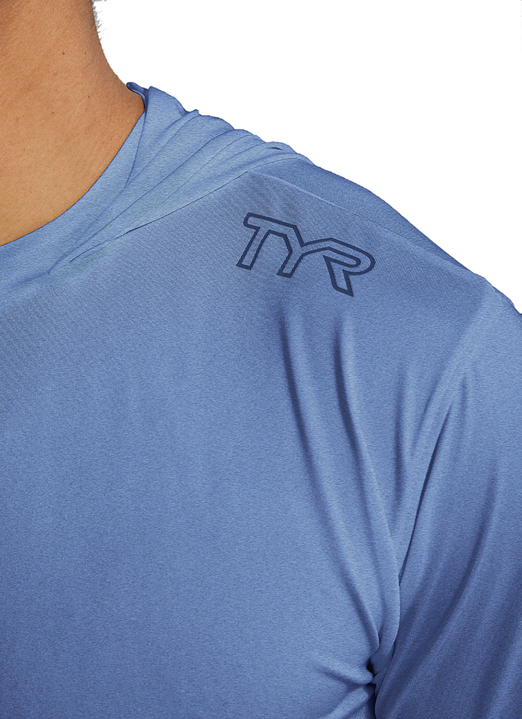 TYR Men's SunDefense Long Sleeve Hooded Swim Shirt