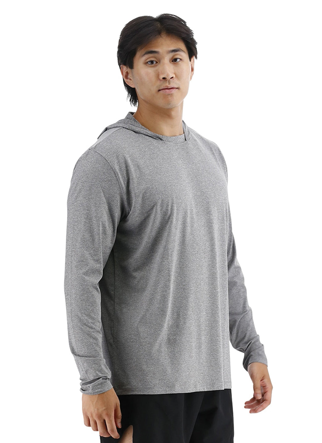 TYR Men's SunDefense Long Sleeve Hooded Swim Shirt