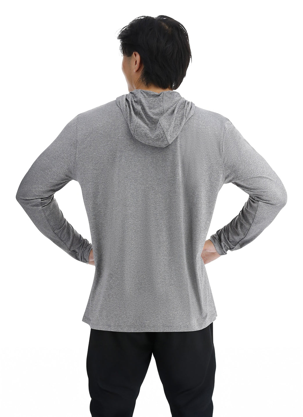 TYR Men's SunDefense Long Sleeve Hooded Swim Shirt