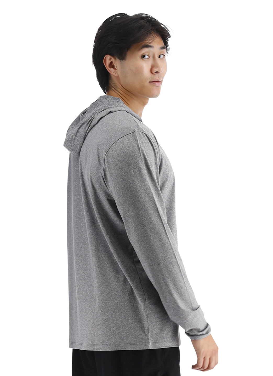 TYR Men's SunDefense Long Sleeve Hooded Swim Shirt