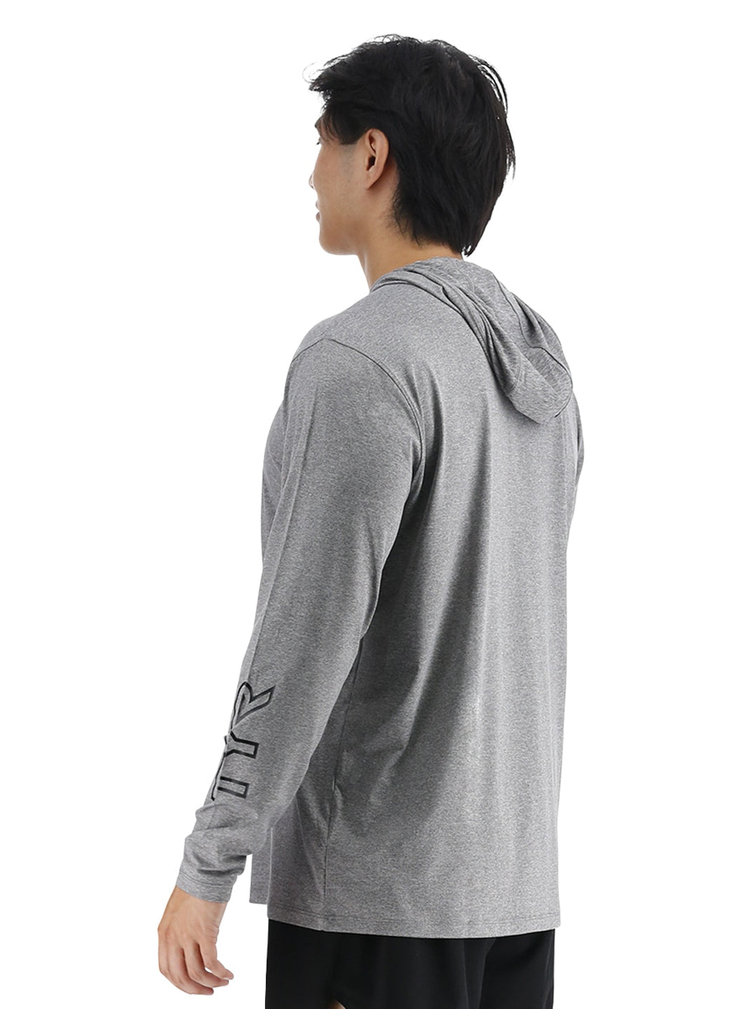 TYR Men's SunDefense Long Sleeve Hooded Swim Shirt