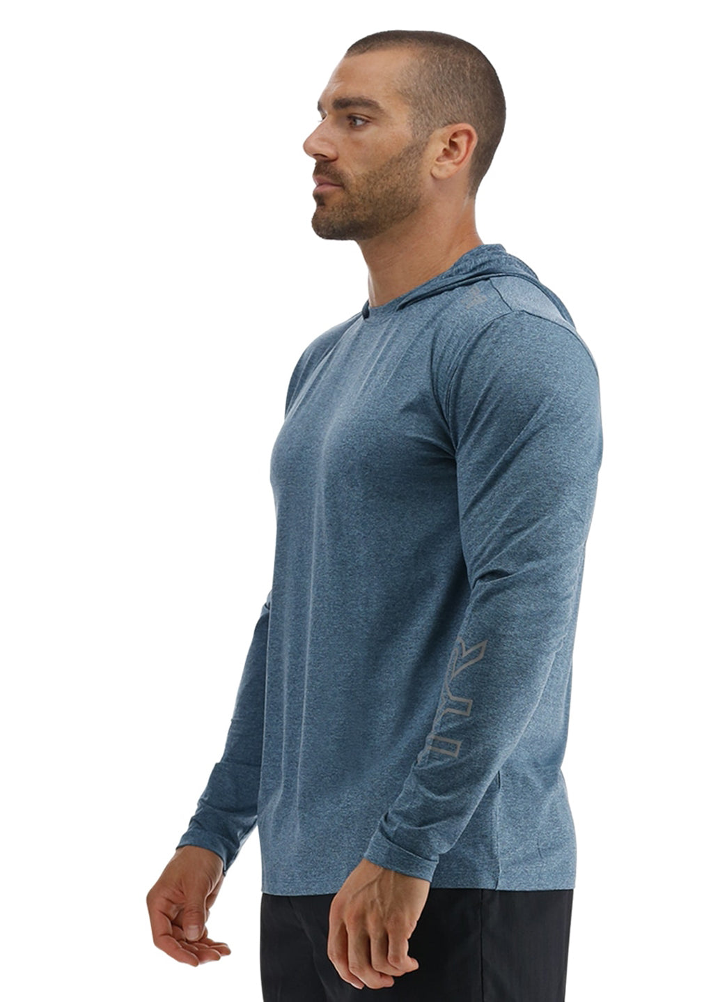 TYR Men's SunDefense Long Sleeve Hooded Swim Shirt