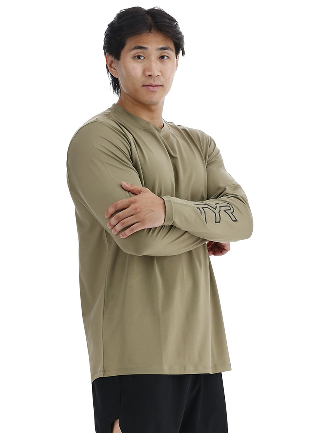 TYR Men's SunDefense Long Sleeve UPF 50+ Swim Shirt