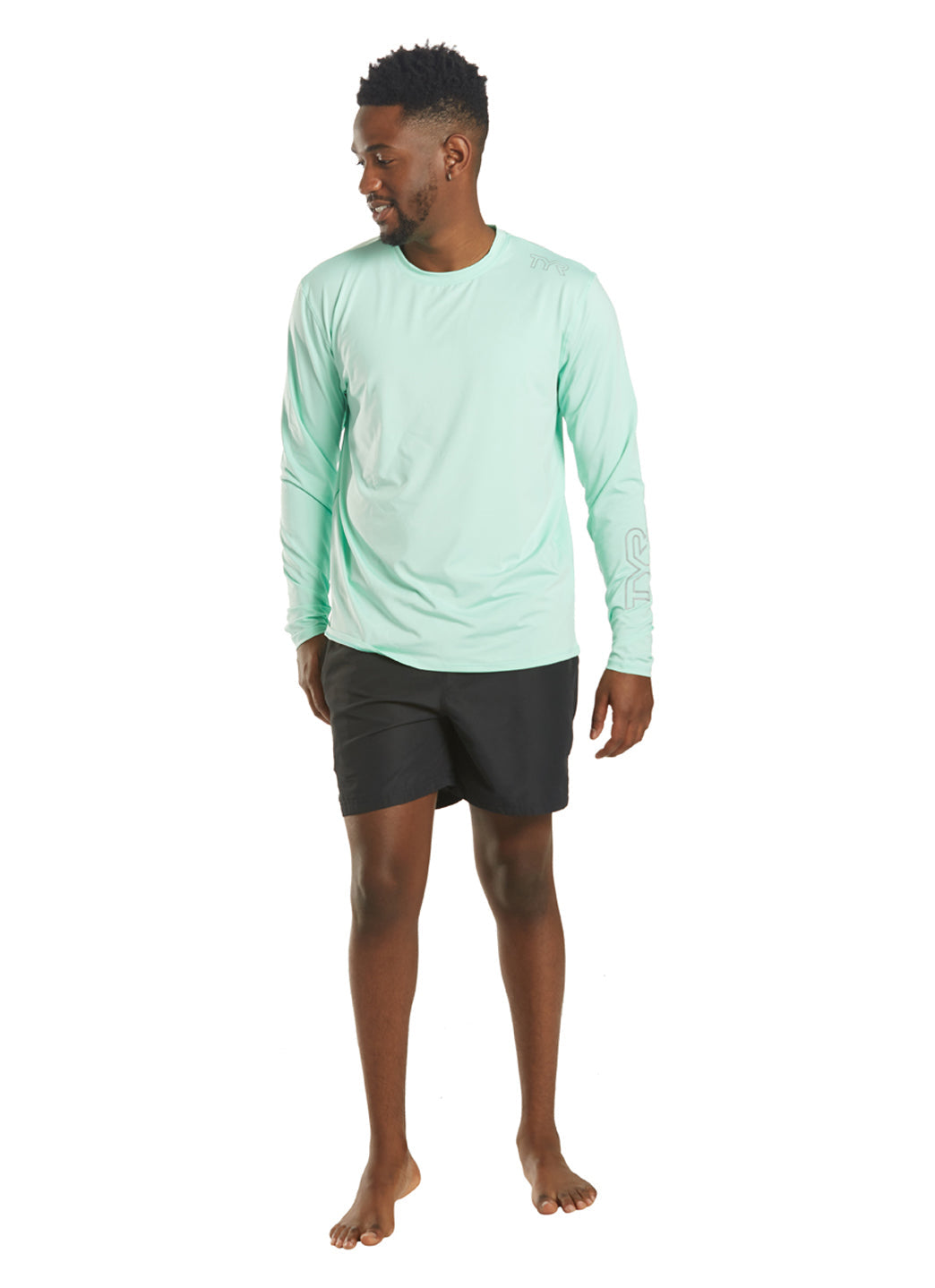 TYR Men's SunDefense Long Sleeve UPF 50+ Swim Shirt