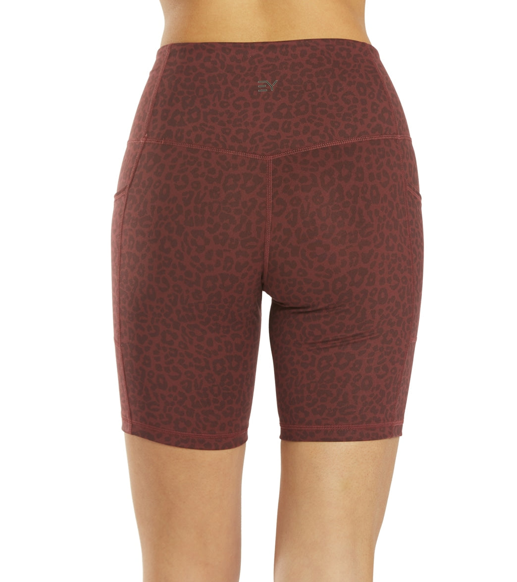 Everyday Yoga Uphold Cheetah High Waisted Biker Shorts with Pockets 7"