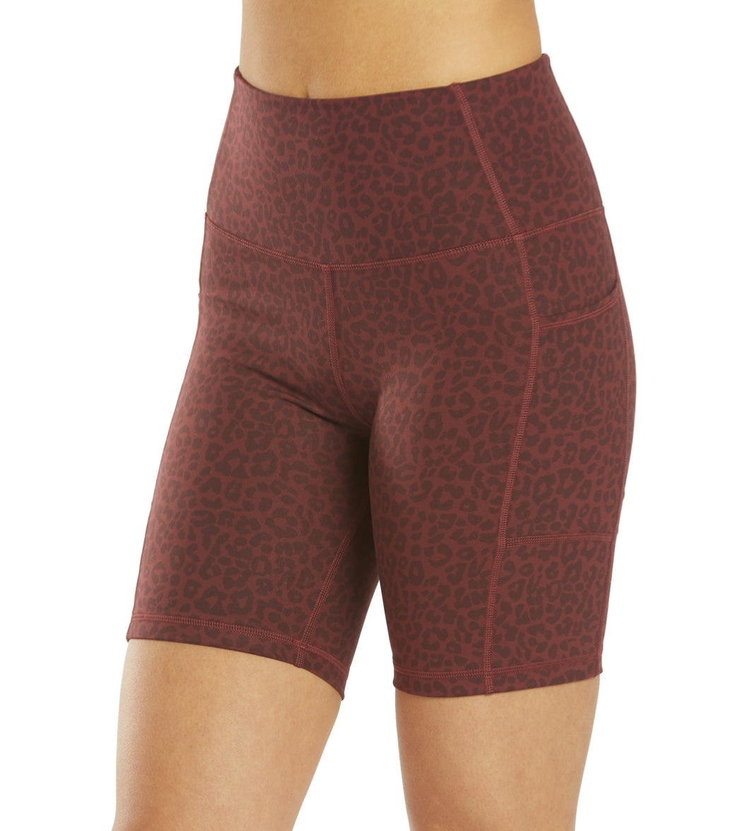 Everyday Yoga Uphold Cheetah High Waisted Biker Shorts with Pockets 7"