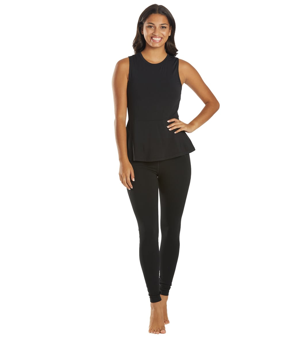 Everyday Yoga Blossom Solid Peplum Layering Muscle Tank