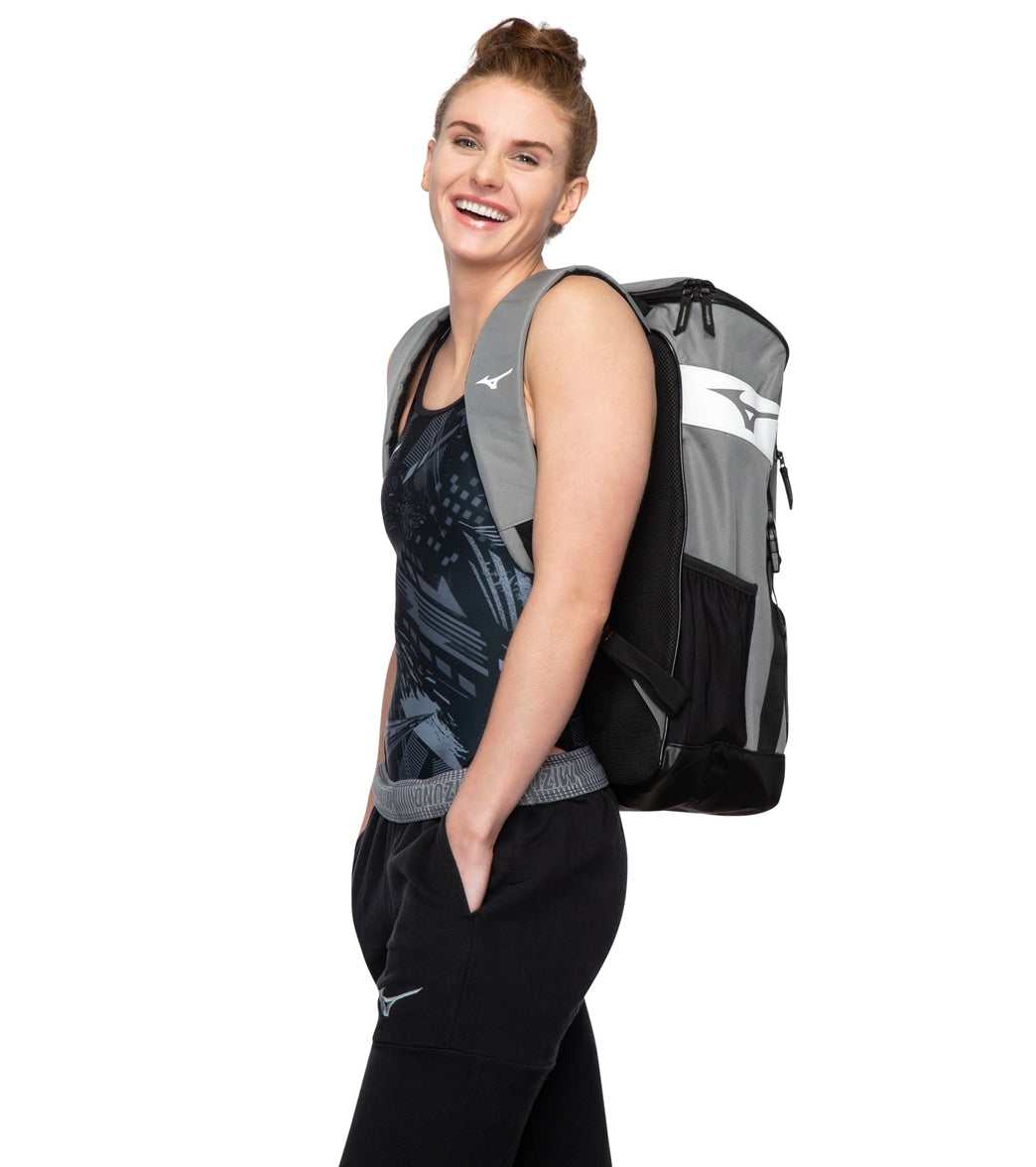 Mizuno Women's Exer Print Double Cross Back One Piece Swimsuit