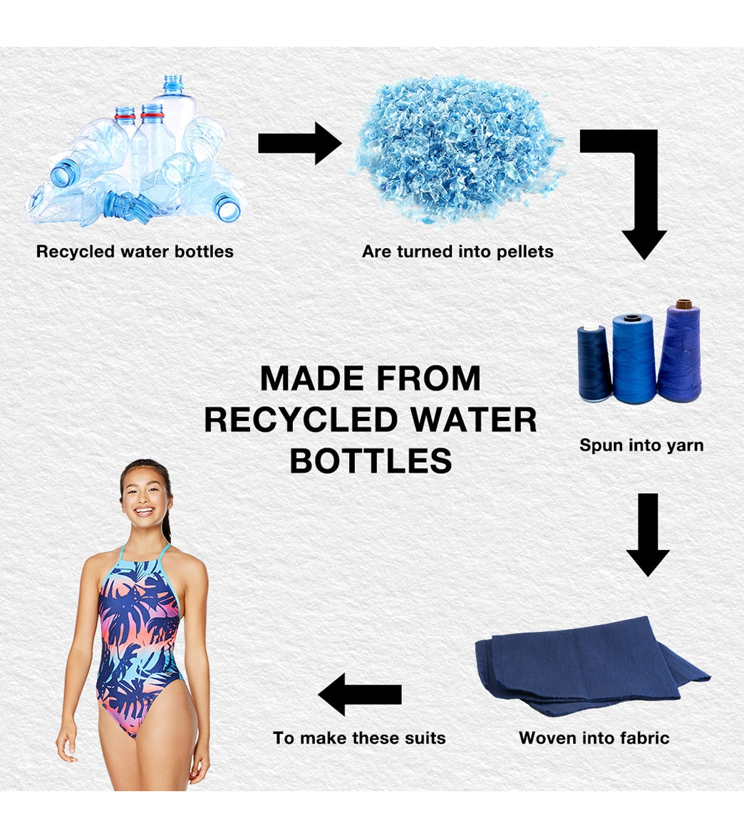 Speedo Vibe Women's Printed High Neck One Piece Swimsuit