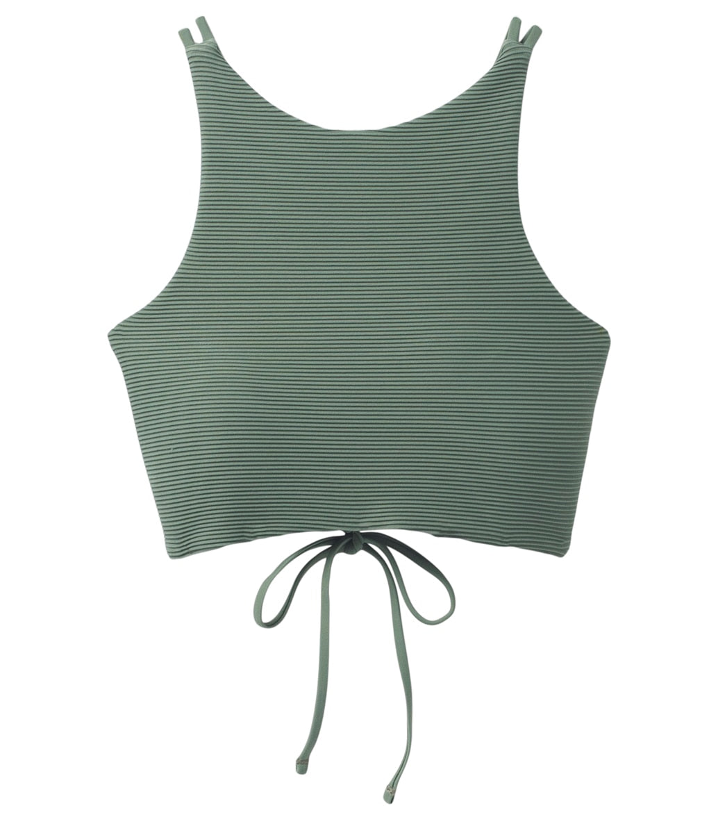 prAna Onyx Bay Ottoman Ribbed High Neck Bikini Top