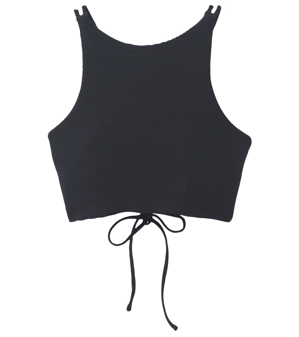 prAna Onyx Bay Ottoman Ribbed High Neck Bikini Top