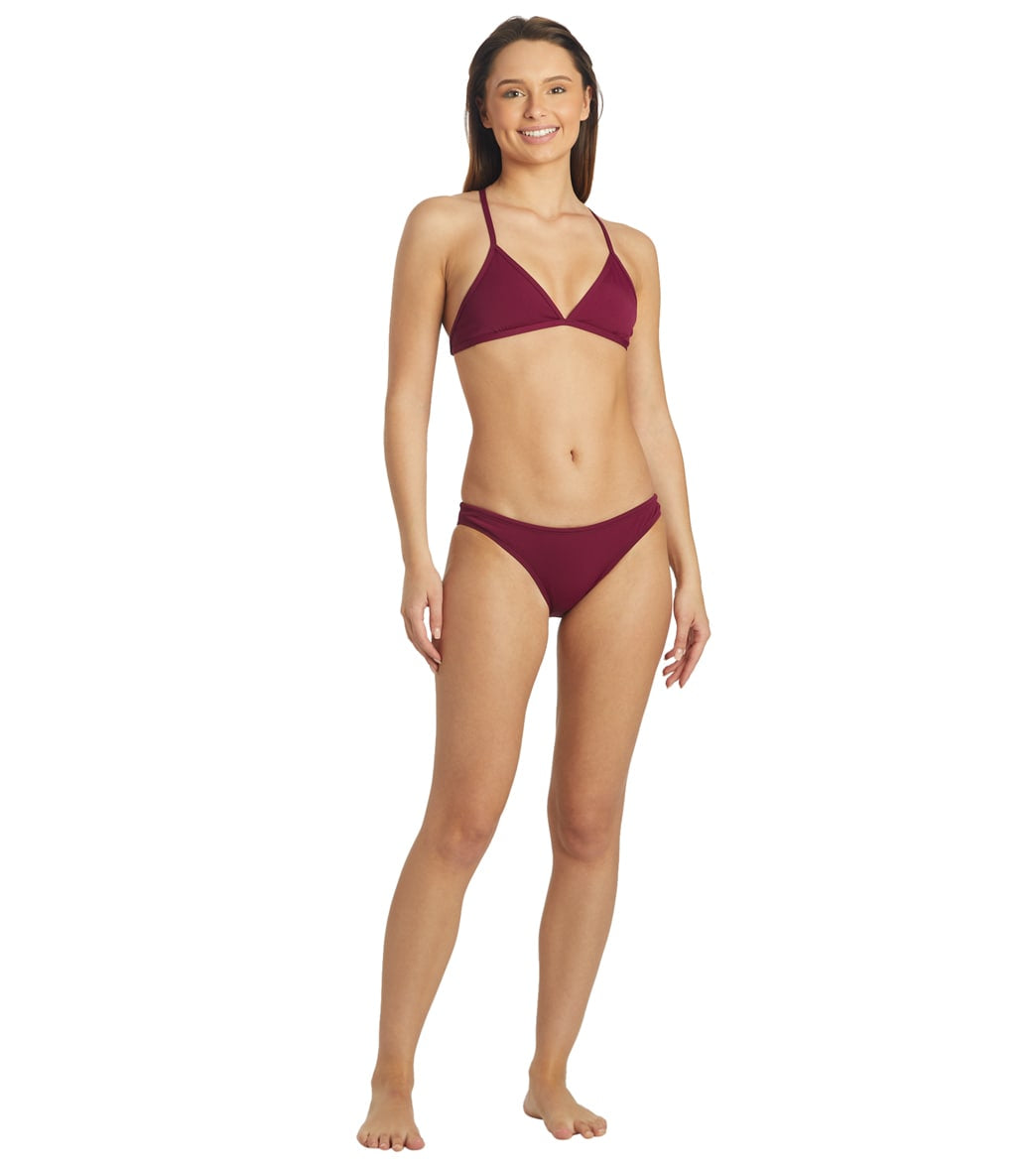 JOLYN Women's Triangle Solid Bikini Top
