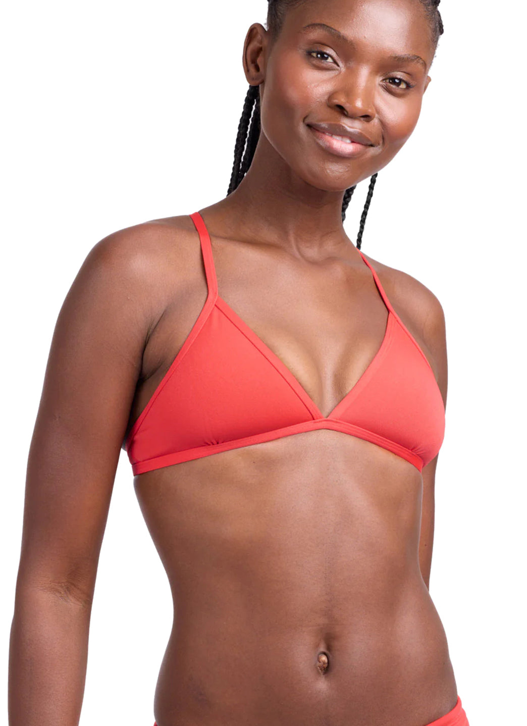 JOLYN Women's Triangle Solid Bikini Top