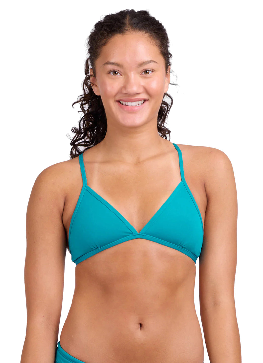 JOLYN Women's Triangle Solid Bikini Top