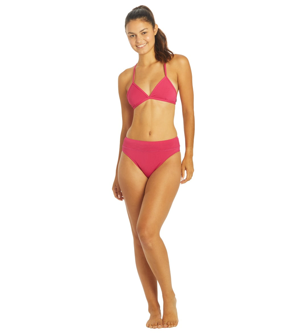 JOLYN Women's Triangle Solid Bikini Top